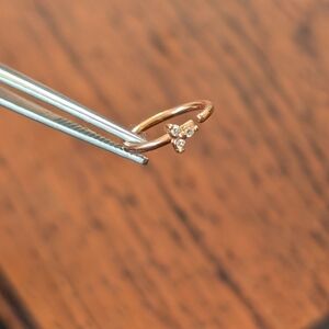 BVLA triple CZ seamless ring, rose gold, 5/16"